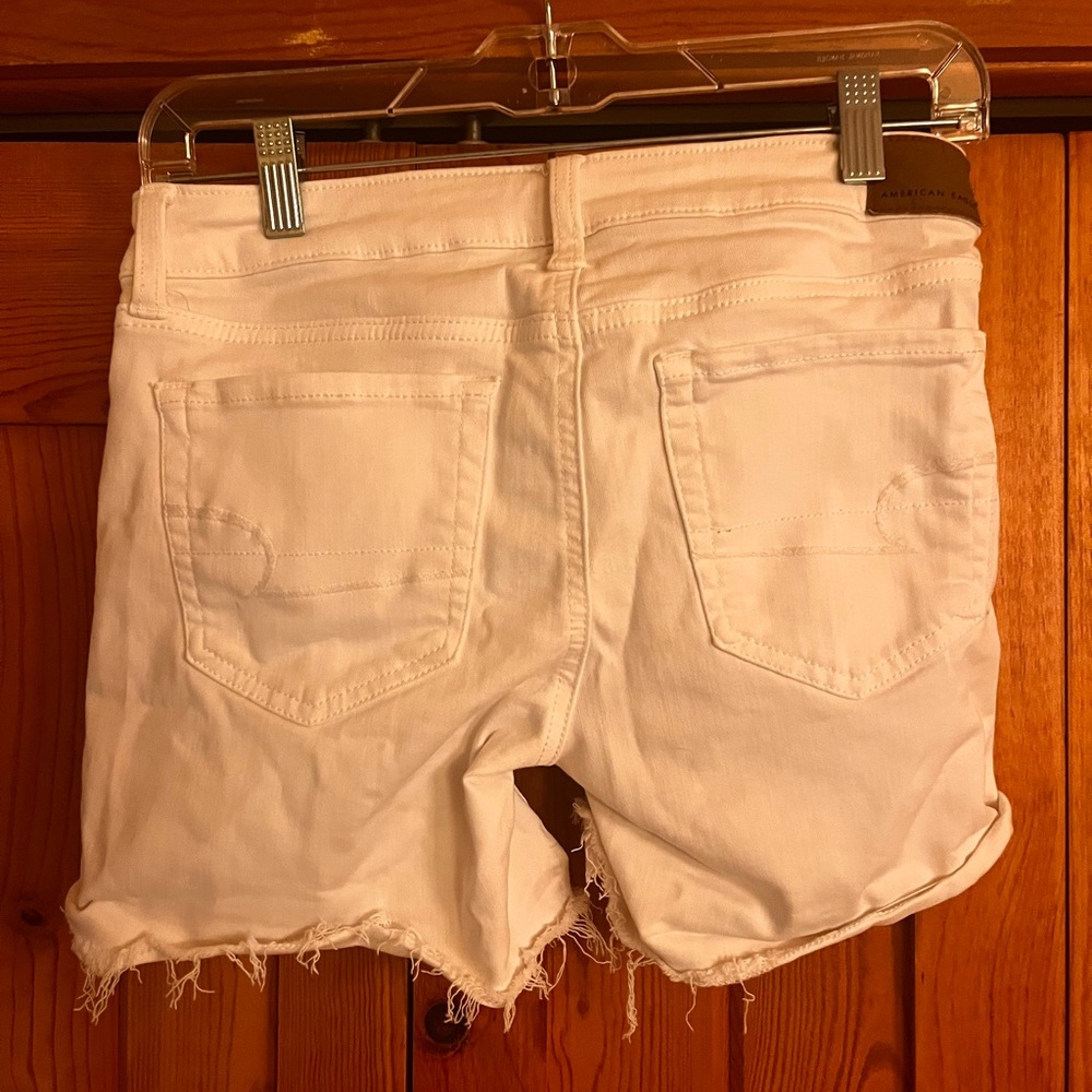 American Eagle white denim shorts